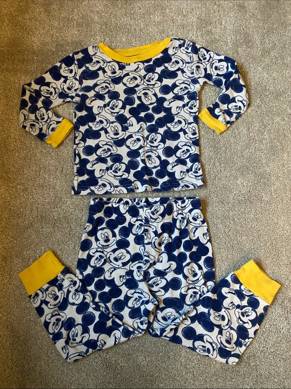 Disney Junior Mickey Mouse 3T Navy & Yellow Kids Pajama Set
